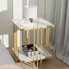 WISFOR nočný stolík, mramorový stolík s policou, konferenčný stolík nočný stolík nočné skrinky úspora miesta, do spálne, obývačky, moderné