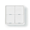 Nedis Zigbee 3.0 Bezdrôtový vypínač 4 tlačidlový, plast, biela, ZBWS40WT