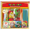 SET 7 kusů ch potřeb Super Mario: Barevný blok penál blok A5 pero pastelky tužka pravítko ořezávátko