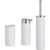 Berilo Plastové koupelnové doplňky se stříbrnými úchyty, 3 kusy