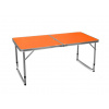 Aga Skladací kempingový stolík 120x60x54/60/70 cm Oranžový