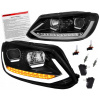 VW Caddy III 2K FL 10-15 LAMPY LED reflektory BLACK DRL ČIERNE šošovky