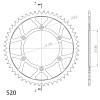 SUPERSPROX Reťazová rozeta SUPERSPROX RFE-245:50-BLK čierna 50T, 520