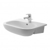 Duravit D-Code - Polozápustné umývadlo s prepadom, 1 otvor pre batériu prepichnutý, 550x440 mm, biela 0339550000