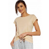 Cornette Dámske pyžamo s krátkym rukávom Bonnie - bavlna Béžová S
