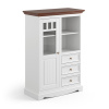 PROXIMA.store - Rustikálna masívna vitrína 1s.3 - BELLUNO ELEGANTE FARBA: biela - orech