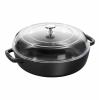 Staub liatinový kastról so sklenenou pokrievkou Braiser 24 cm, čierny, 12722423