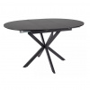 SIGNAL MEBLE Okrúhly jedálenský stôl rozkladací GASTON CERAMIC 100, čierny mat/čierny mat keramika
