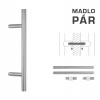 MPkovania FT - MADLO kód K10 Ø 30 mm UN pár Rozteč madla: 900 mm, Rozmer profilu madla: Ø 30 mm, Dĺžka: 1200 mm