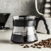 Sklenený čajník a konvička na kávu HARIO COFFEE SERVER BLACK 0,5 l