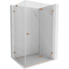 Mexen Lunar-F, 1-krídlový sprchový kút so skladacími dverami, pravý, 95 x 70 cm, 8mm číre sklo, medený profil, 836-095-070-65-00-P