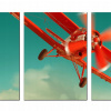 Triptych Plagát Retro lietadlo dvojplošník Double (Triptych Plagát Retro lietadlo dvojplošník Double)