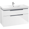 VILLEROY & BOCH Subway 2.0 závesná skrinka pod umývadlo, 2 zásuvky, 987 x 449 x 590 mm, Glossy White, A91510DH