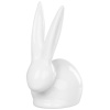 Dekorácia MagicHome, Zajačik s dlhými ušami, biely, porcelán, veľkonočný, 10,1x6,5x13,1 cm