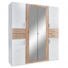 MID.YOU SKRIŇA SO ZRKADLOM, biela, dub artisan, 180/208/58 cm - Skrine - 001787072503