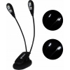Veles-X Music Stand and Reading Clip on Double LED Lamp