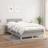vidaXL Boxspring posteľ s matracom bledosivá 120x200 cm látka - Sivá - 20216-161768