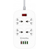 ColorWay CW-CHU44QW, Predlžovací prívod, 4 zásuvky, 4× USB, 1,8 m CW-CHU44QW