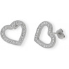 Ewena Náušnice srdiečka s kamienkami z chirurgickej ocele CKR771