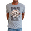 Tričko Cycology Train Hard Get Lucky šedá S