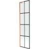 Mexen Next L, 1-krídlová vaňová zástena 50 x 150 cm, 6mm číre sklo-čierny vzor, medený profil, 895-050-000-03-77-65