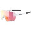 UVEX BRÝLE SPORTSTYLE 236 S SET WHITE MAT / MIRROR RED (CAT. 2) + CLEAR (CAT. 0) Množ. Uni (r. 2022)