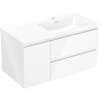 Mexen Orio kúpeľňová skrinka 90 cm s umývadlom Otis pravá, 2S, 1D, biela lesk - 91A13-09047-3-BBFFF00-W18P00