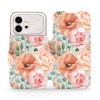 Flip pouzdro na mobil Honor 600 - Mobiwear MP02S, pastelové květy (Flip pouzdro, obal, kryt na mobil Honor 600, tenký design, silikonová vanička, stojánek)