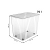 Úložný box, transparentný box s vekom, Rotho LONA, 57x39x47 (70 l)