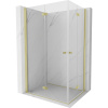 Mexen Mist-F Duo skladací sprchovací kút 80 x 85 cm, transparentný, brúsené zlato - 8A6-080L-085P-55-00