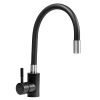 Kuchynská batéria s ohýbateľnou hlavicou v čierno-chrómovej farbe