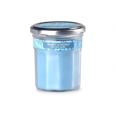Emocio Sklo modré 69x85 mm s plechovým viečkom, Sea salt & Coconut