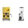 Profitec GO, yellow + Eureka Atom Specialty 75, white