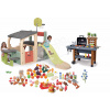 Set hracie centrum a gril na záhradu Multisport Fun Center Life Smoby so 150 cm šmykľavkou s piknikovým stolíkom a hamburgermi