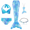 Detské plavky - Ghnatygren Dva kusové oblečenie. 140 modrá (SIRENI TACK MERMAID MERAmiD SILDING outfit SIREN 140)