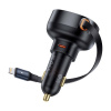 Nabíjačka do auta BASEUS USB-C + výsuvný kábel Lightning, čierna farba (PD3.0 QC4.0 3A 55W CCTXP-CC / C00057803111-00)