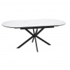 SIGNAL MEBLE Okrúhly jedálenský stôl rozkladací GASTON CERAMIC 140, čierny mat/biely mat keramika