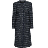 Karl Lagerfeld Kabáty BOUCLE LONG JACKET Modrá