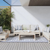 vidaXL Vonkajší koberec námornícky modrý a biely 80x250 cm obojstranný - Modrá - 129357-75372