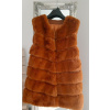 EU Krátka hnedá vesta z umelej kožušiny