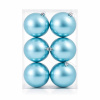 DECOLED Sada vianočných ozdôb svetlomodrá lesklá 10 cm plastová guľa, balenie 6 ks