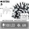 Viktória led svetelná záclona vonkajšia flash - 100led - 6m studená biela / flash prebliknutie studená biela