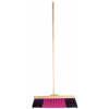 Metla drevená 30 cm, nylonový farebný vlas s drevenou borovicovou násadou, XL-TOOLS