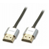 Lindy HDMI M/M 0.5m, Ultra High Speed+Eth, 4K@60Hz, HDMI 2.0, 18G, G pozl. kon., sivý, Slim, Cromo L41670