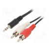 Kabel Jack 3,5mm 3pin vidlice,RCA vidlice x2 2,5m černá PVC