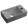 Sapho SMALL MARGITHA keramické umývadlo 38x22cm, otvor pro batériu vpravo, šedá MGT3822GR