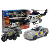 Sada policajných vozidiel LEAN Toys so svetlami a zvukmi - vrtuľník, auto a motorka pre deti od 3 rokov