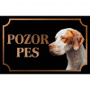 Anglický stavač - Kovová tabuľka POZOR PES