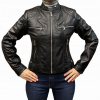Dámska kožená motocyklová bunda Ramoneska čierna - 4XL
