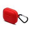 AppleMix Puzdro pre Apple AirPods 3 - odolné + karabína - silikónové - červené
